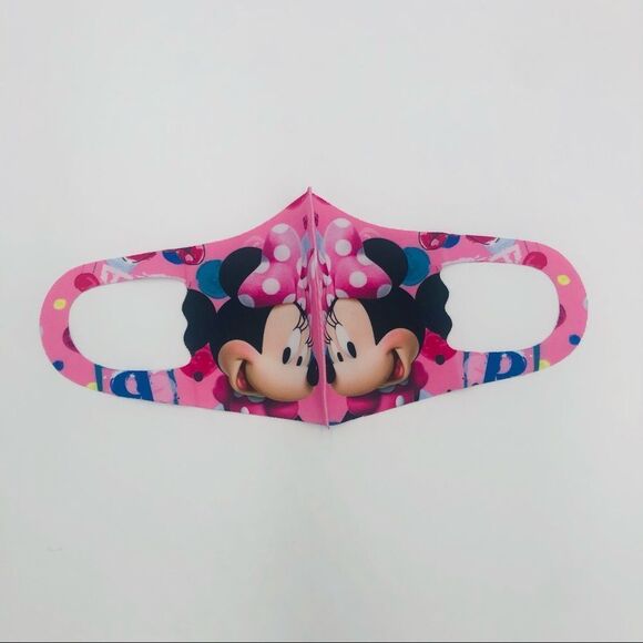 Brand New Kids Minnie Mouse Pink Reusable Face Mask Material Ice Silk - Picture 1 of 4